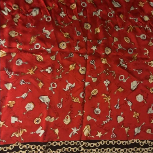 NICOLE MILLER 36 INCH SQ SILK SCARF Square Purse Chat - Picture 5 of 5